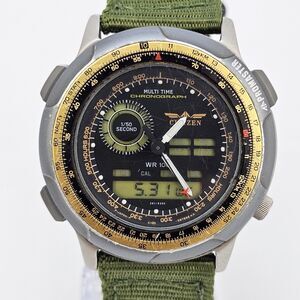 VTG‎ Citizen Promaster 40MM Digi-Analog Men Watch Canvas Bands New Battery READ